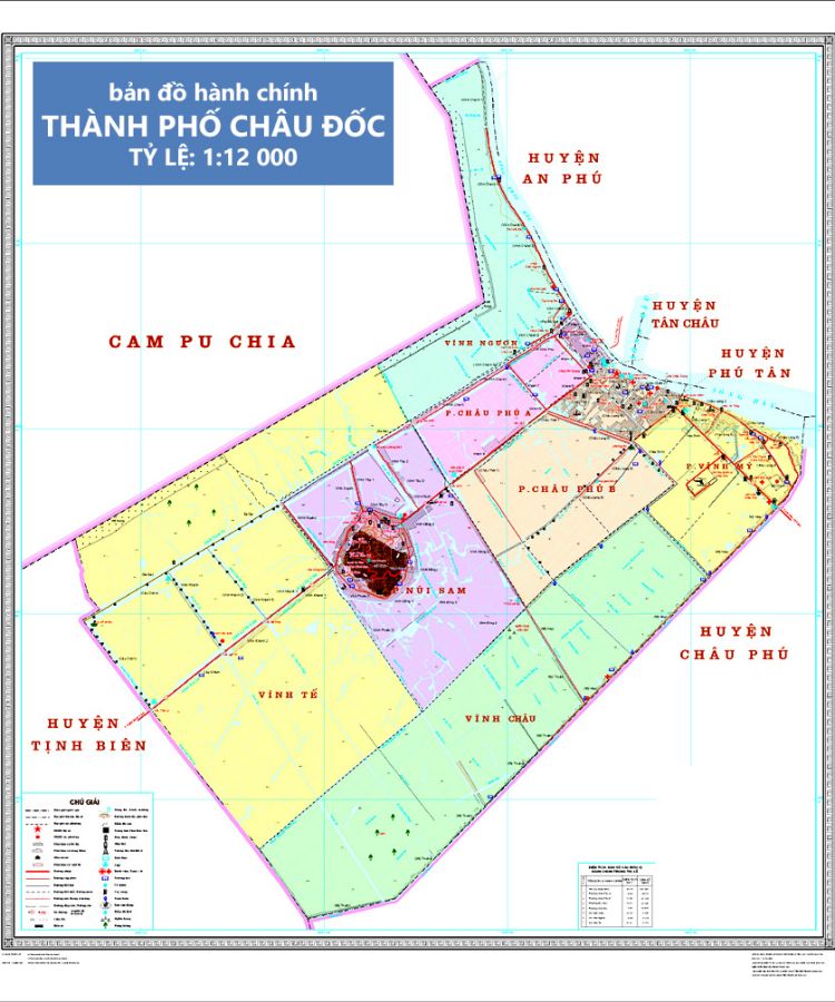 Bản Đồ hành chính Thành Phố Châu Đốc An Giang khổ lớn phóng to 2022