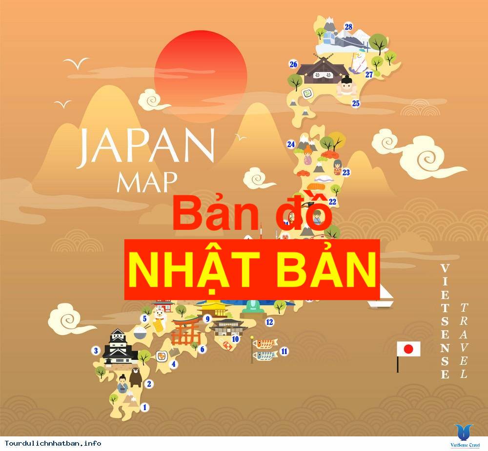 Bản đồ Nhật Bản (Japan) khổ lớn phóng to năm 2022