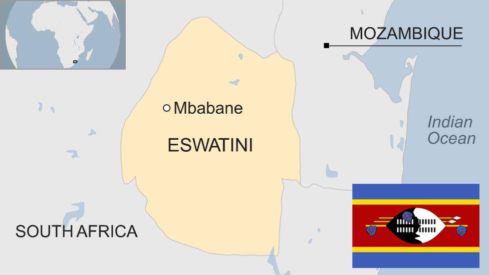 Bản đồ hành chính Eswatini (tên cũ: Swaziland) (Eswatini Map) khổ lớn 2022