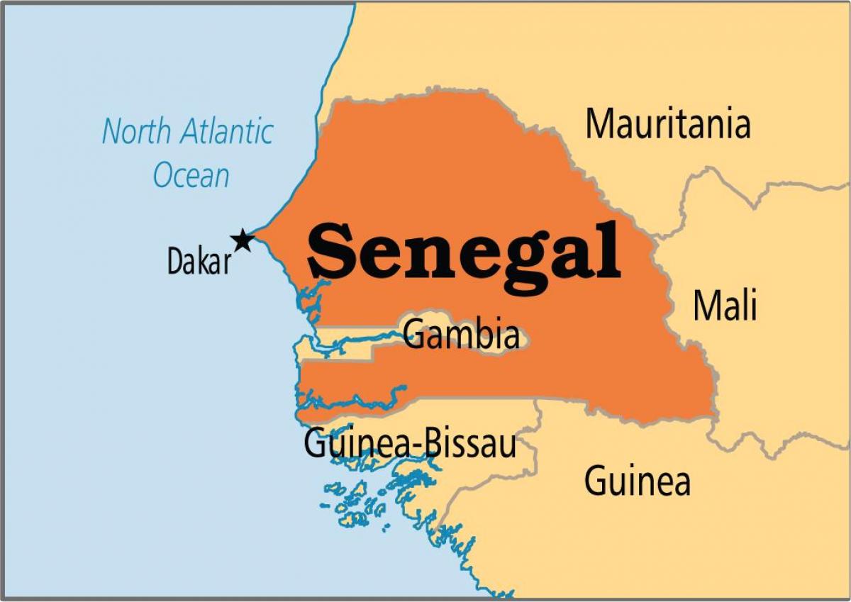 Bản đồ hành chính nước Sénégal (Senegal Map) khổ lớn 2022