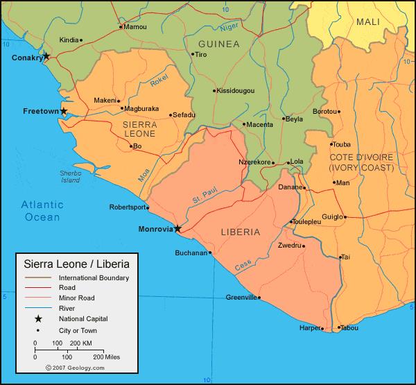 Bản đồ hành chính nước Sierra Leone (Sierra Leone Map) Phóng to