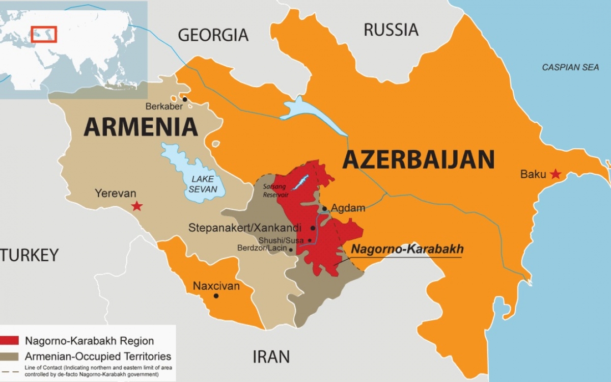 Bản đồ hành chính nước Azerbaijan (Azerbaijan Map) khổ lớn 2022