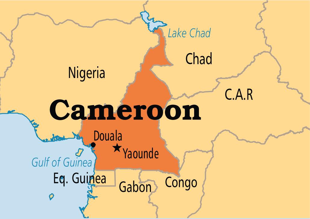 Bản đồ hành chính nước Cameroon (Cameroon Map) khổ lớn 2022