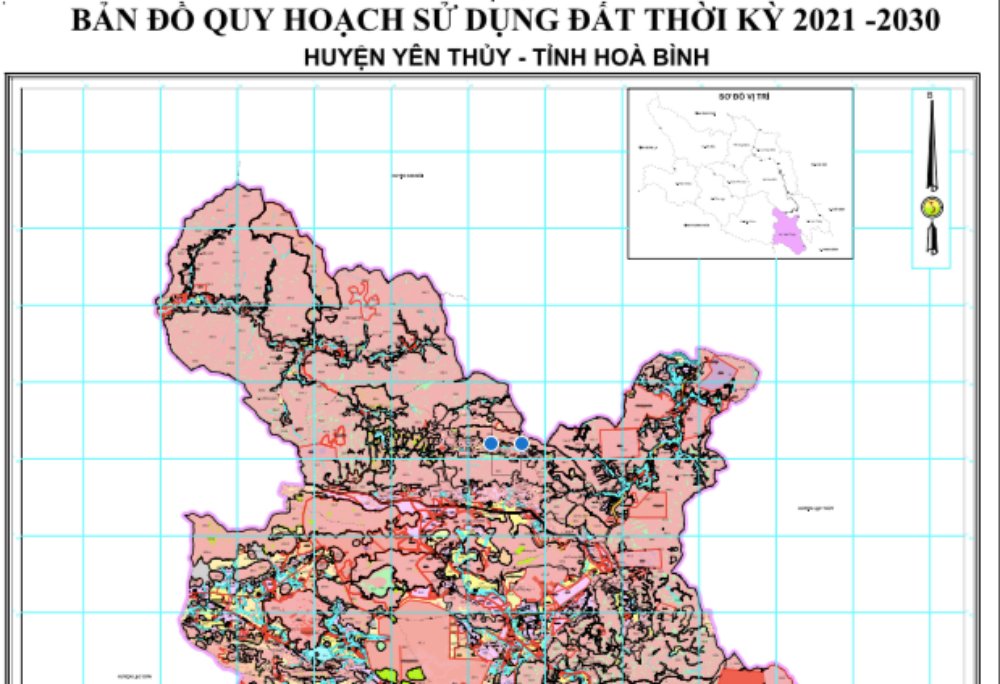 Bản đồ quy hoạch sử dụng đất huyện Yên Thuỷ (Hòa Bình) đến năm 2030