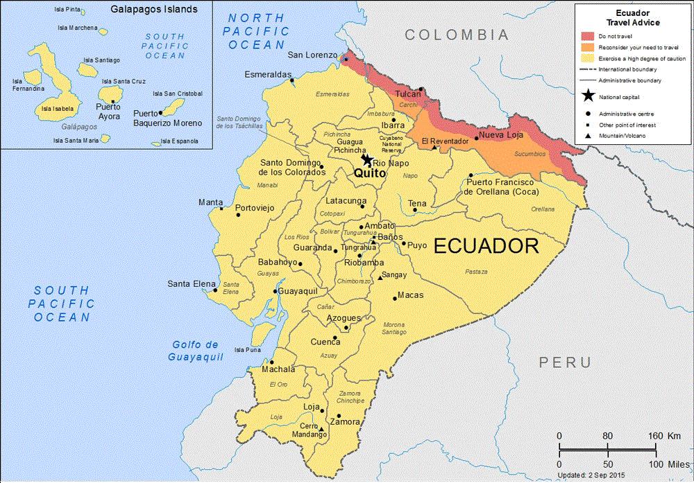 Bản đồ hành chính nước Ecuador (Ecuador Map) khổ lớn 2022