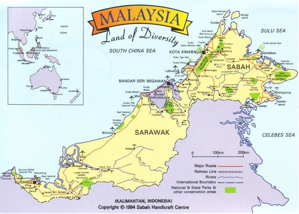 Bản đồ hành chính nước Malaysia (Ma-lai-xi-a) khổ lớn phóng to 2022