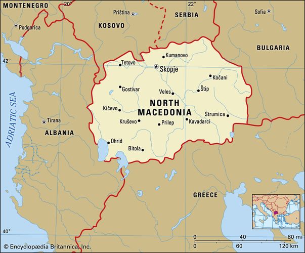 Bản đồ hành chính nước Macedonia (Macedonia Map) khổ lớn 2022