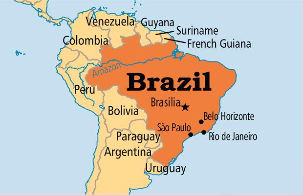 Bản đồ hành chính nước Brazil (Brazil Map) khổ lớn 2022