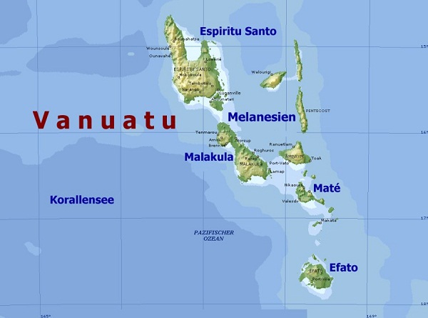 Bản đồ hành chính nước Vanuatu (Vanuatu Map) khổ lớn năm 2022