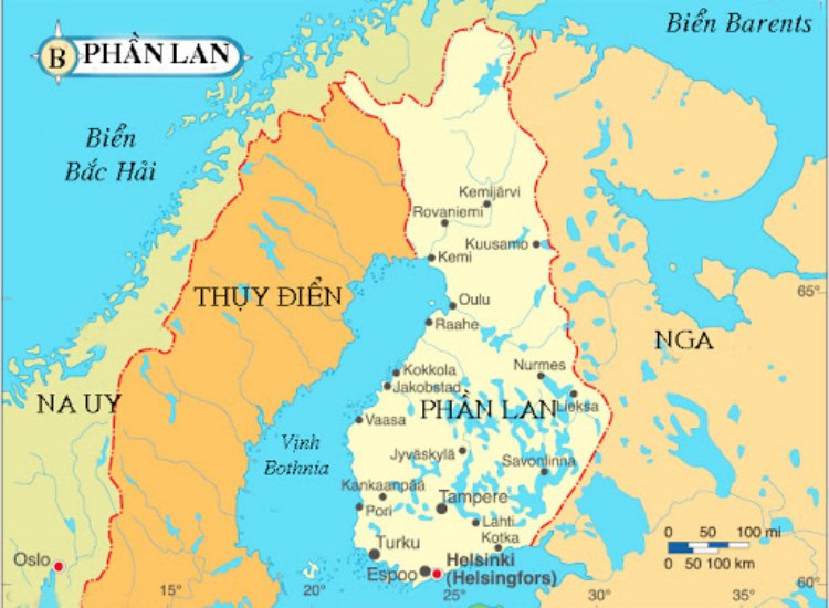 Bản đồ hành chính nước phần Lan (Finland) khổ lớn phóng to 2022