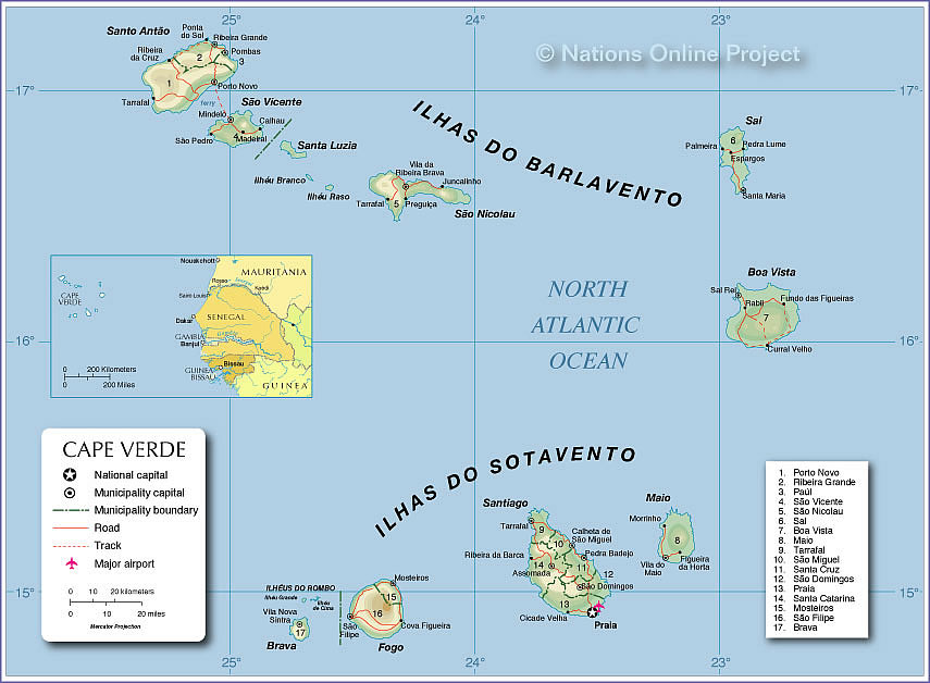 Bản đồ hành chính nước Cabo Verde (Cabo Verde Map) khổ lớn năm 2022