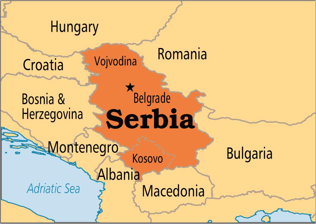 Bản đồ hành chính nước Serbia (Serbia Map) khổ lớn 2022