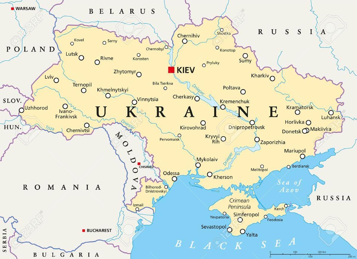 Bản đồ hành chính nước Ukraina (Ukraina Map) khổ lớn phóng to 2022