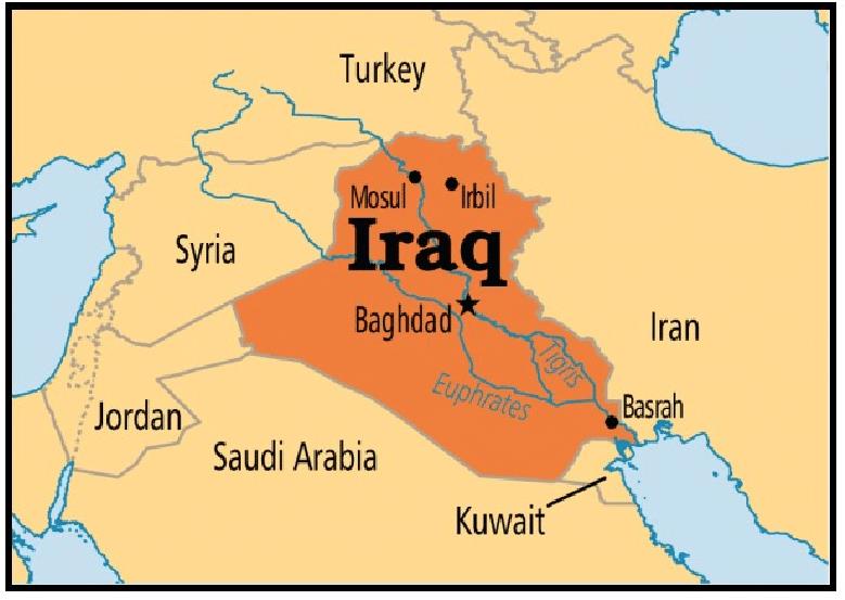 Bản đồ hành chính nước Iraq (Iraq Map) khổ lớn phóng to 2022