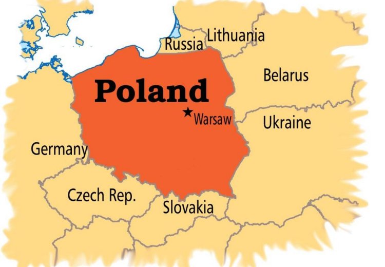 Bản đồ hành chính Ba Lan (Poland) khổ lớn phóng to 2022