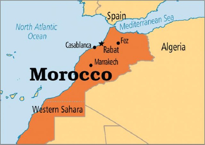 Bản đồ hành chính nước Maroc (Morocco Map) khổ lớn năm 2022