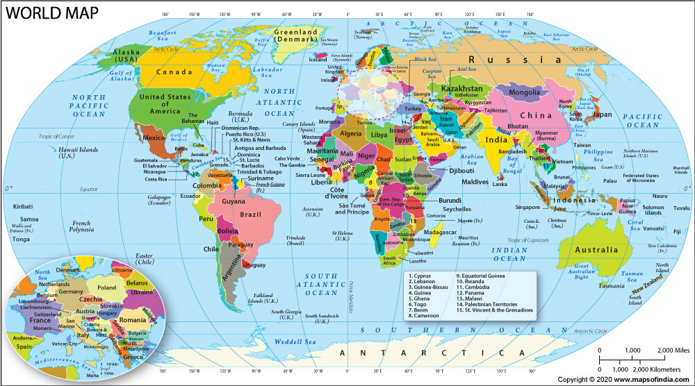 Bản đồ hành chính Thế Giới Khổ Lớn phóng to mới nhất 2023