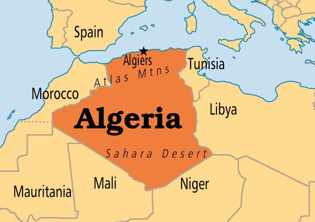 Bản đồ hành chính nước Algérie (Algeria Map) khổ lớn phóng to 2022