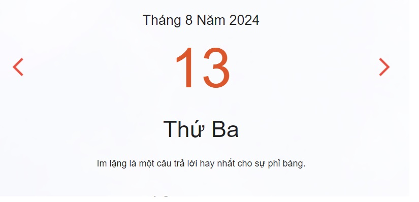 Âm lịch hôm nay 13/8 chính xác nhất, lịch vạn niên 13/8/2024