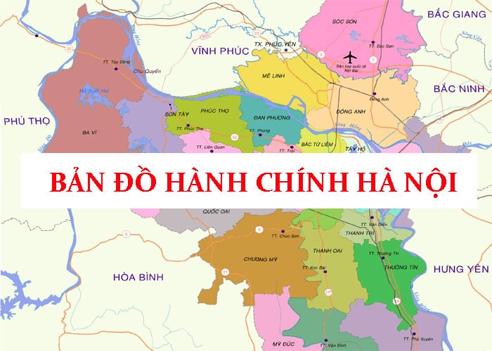 Bản đồ Hành chính Thành phố Hà Nội khổ lớn mới nhất 2023