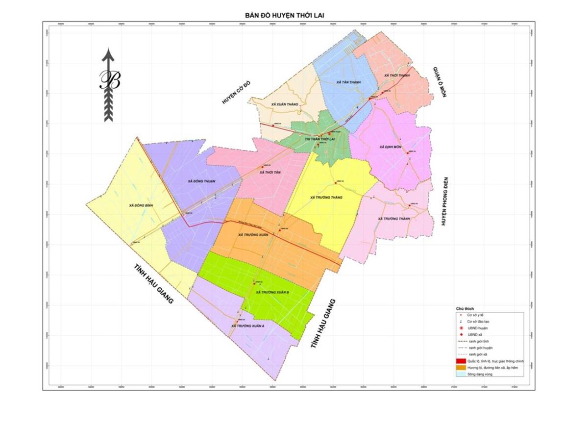 Bản đồ Huyện Thới Lai Cần Thơ khổ lớn phóng to 2022