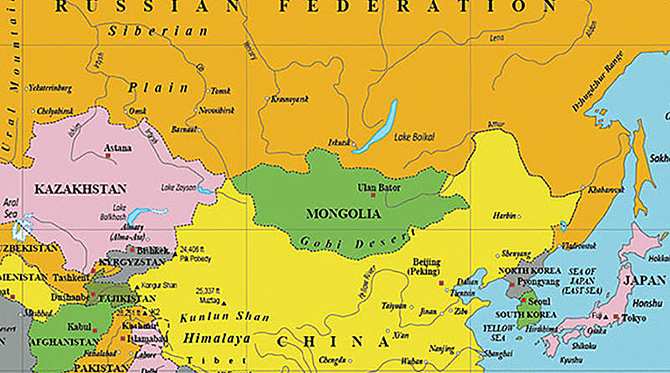 Bản đồ hành chính nước Mông Cổ (Mongolia) khổ lớn phóng to 2022