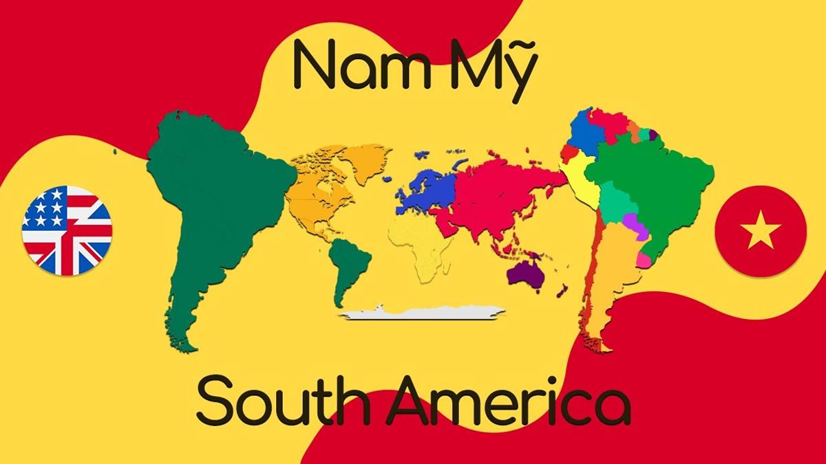 Bản đồ hành chính Châu Nam Mỹ (South America Map) khổ lớn 2022