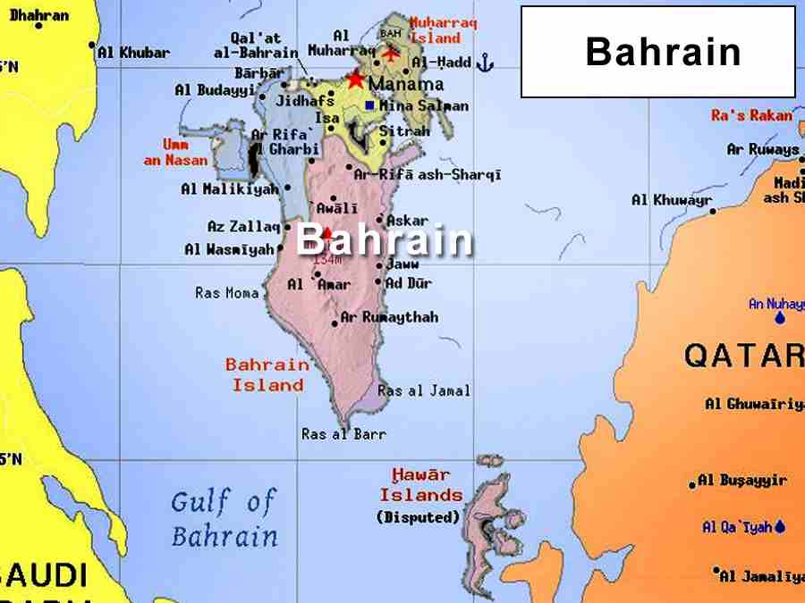 Bản đồ hành chính nước Bahrain (Kingdom of Bahrain Map) khổ lớn 2022