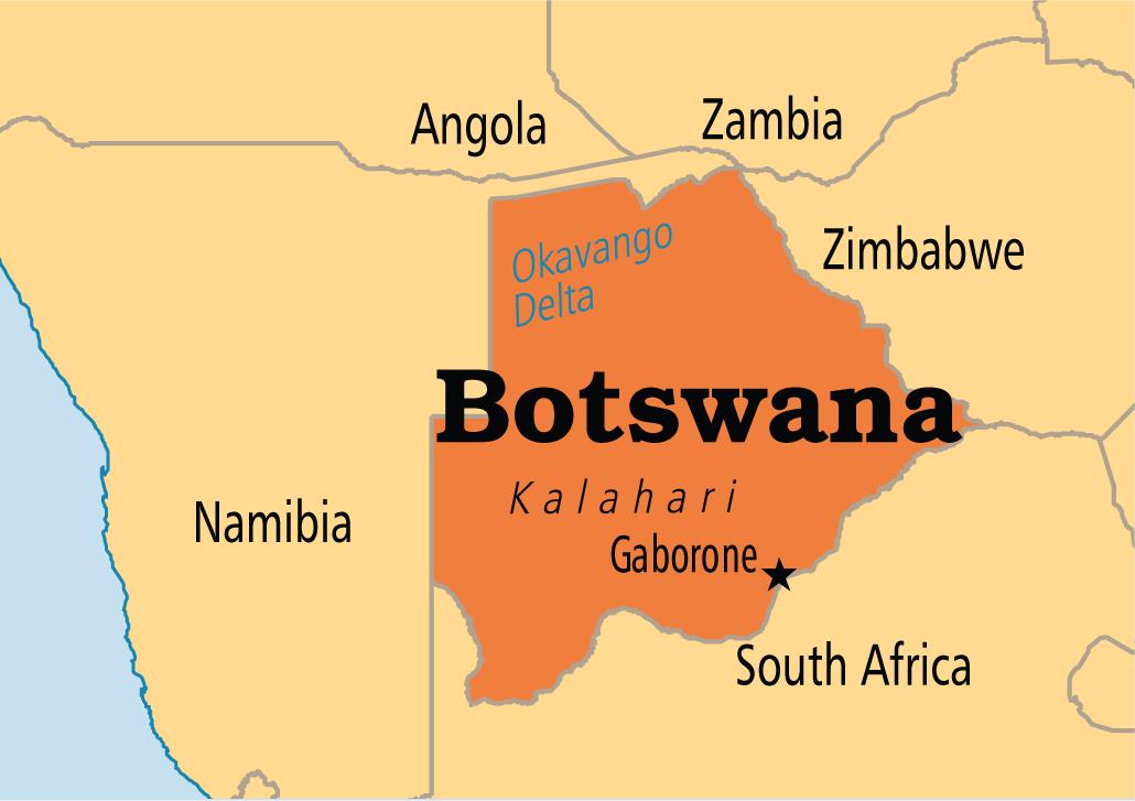 Bản đồ hành chính nước Botswana (Botswana Map) khổ lớn 2022