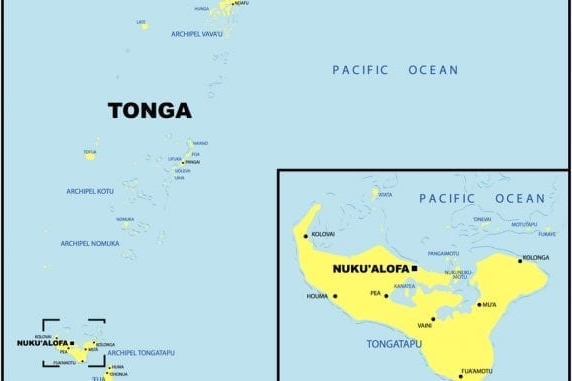 Bản đồ hành chính đất nước Tonga (Tonga Map) khổ lớn năm 2022