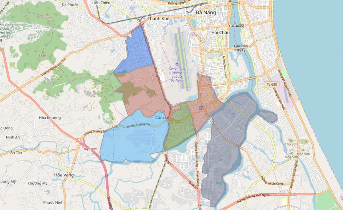 Bản đồ hành chính Quận Cẩm Lệ Đà Nẵng khổ lớn phóng to 2022