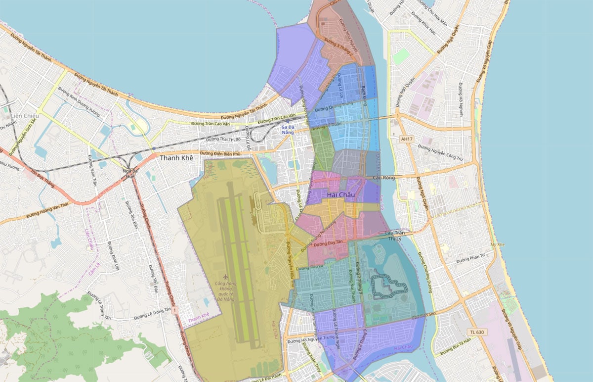 Bản đồ hành chính Quận Hải Châu tại Đà Nẵng khổ lớn mới nhất 2022