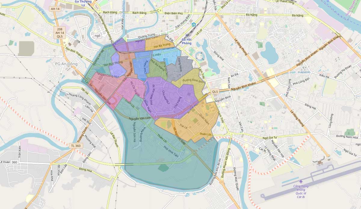 Bản đồ hành chính Quận Lê Chân tại Hải Phòng khổ lớn phóng to 2022