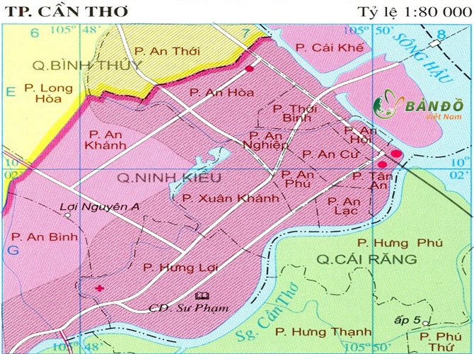 Bản đồ Quận Ninh Kiều Cần Thơ khổ lớn phóng to 2022