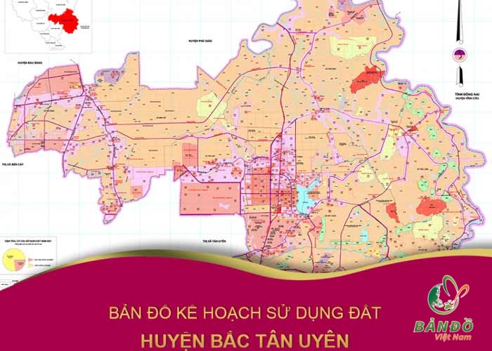 Bản đồ quy hoạch sử dụng đất huyện Bắc Tân Uyên mới nhất đến nam 2030