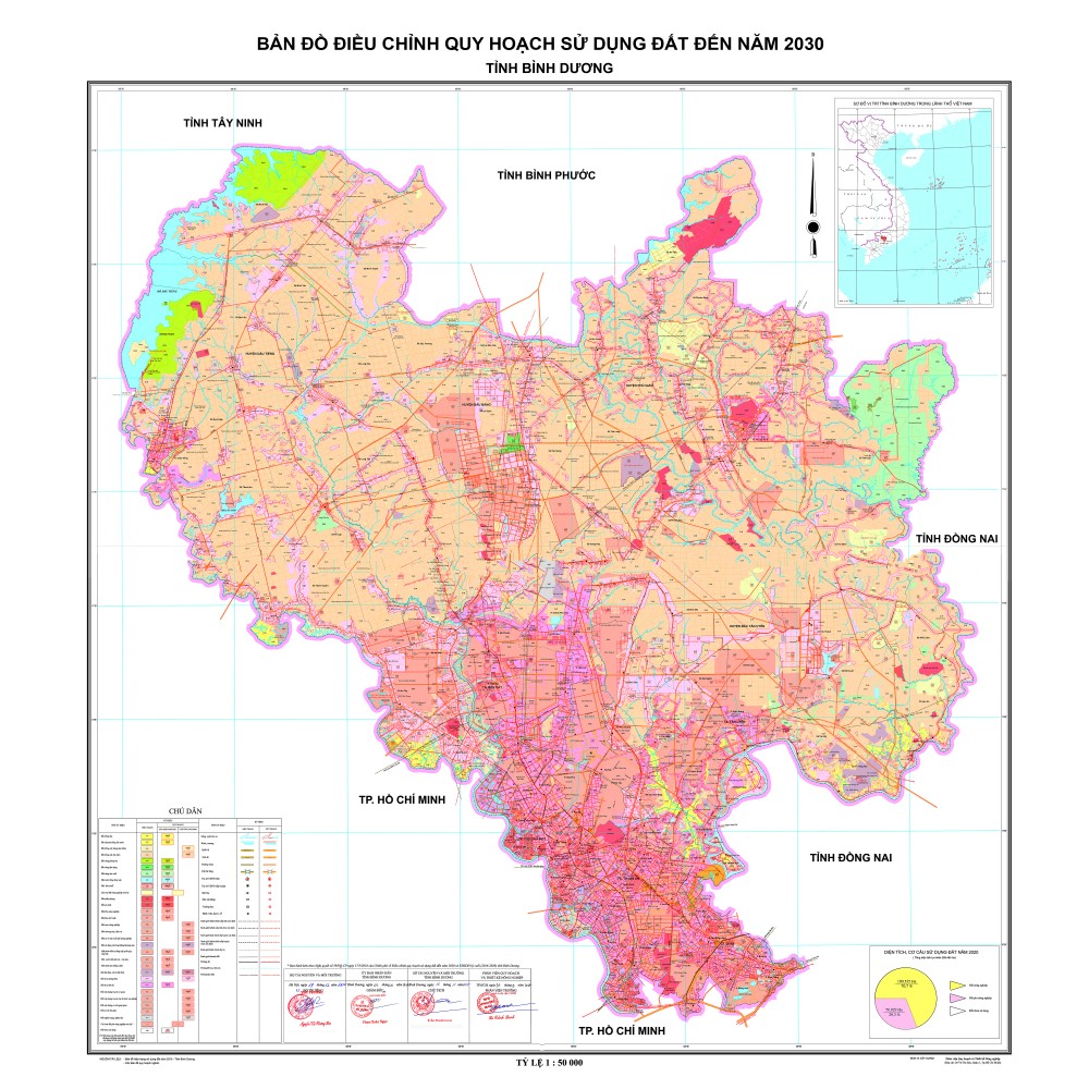 Bản đồ quy hoạch sử dụng đất tỉnh Bình Dương cập nhật đến 2030