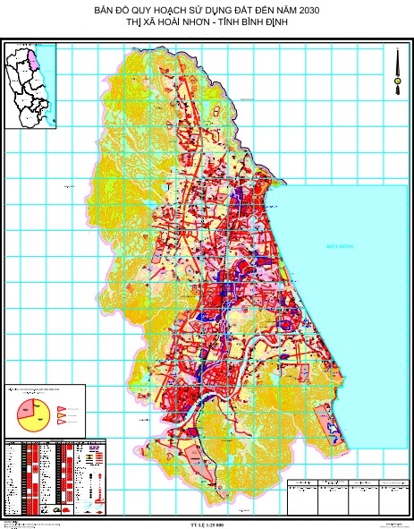 Bản đồ quy hoạch sử dụng đất thị xã Hoài Nhơn đến năm 2030