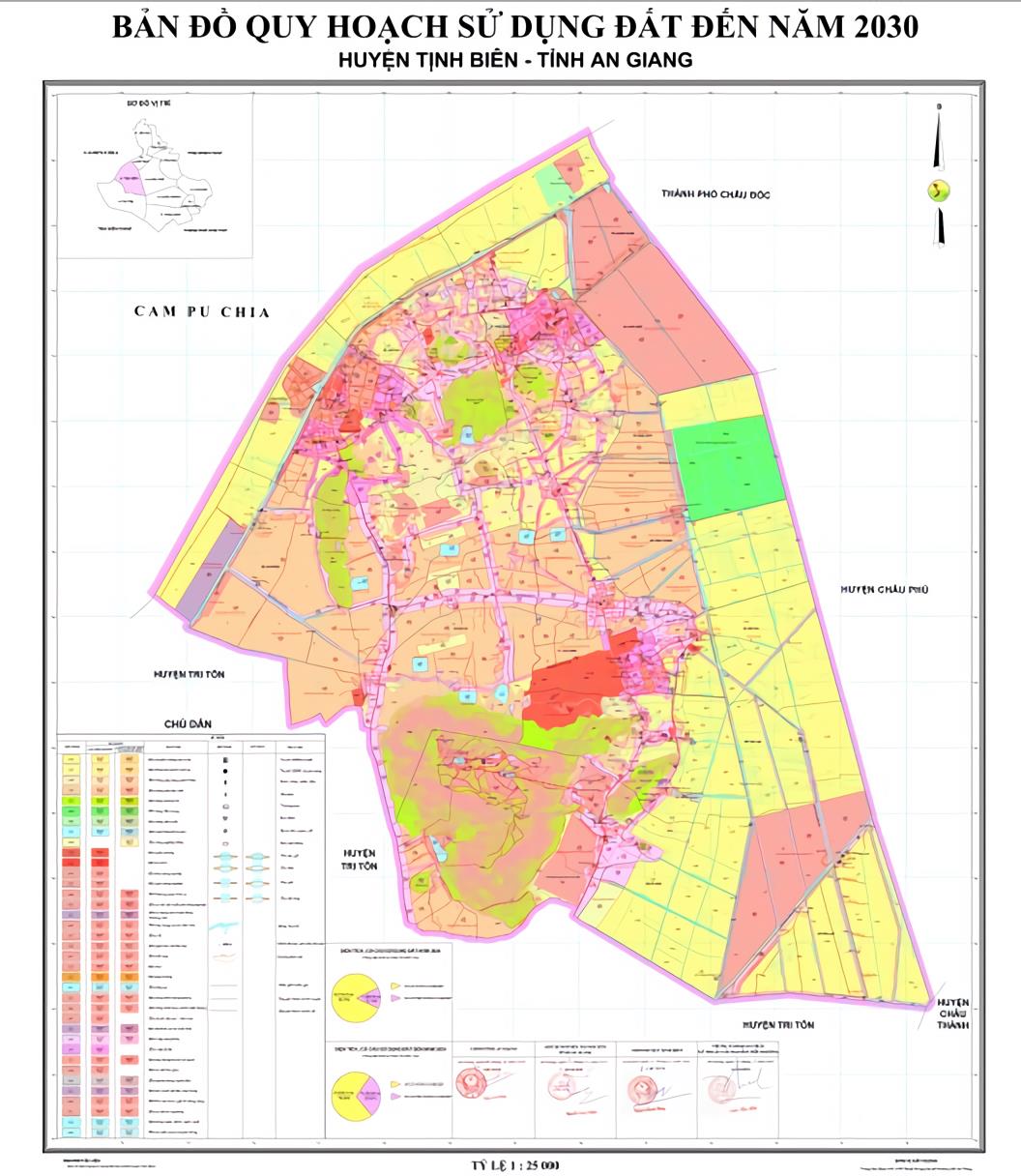 Bản đồ quy hoạch sử dụng Huyện Tịnh Biên (An Giang) khổ lớn mới 2022