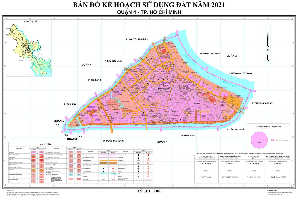 Bản đồ quy hoạch sử dụng đất Quận 4 cập nhất đến năm 2030