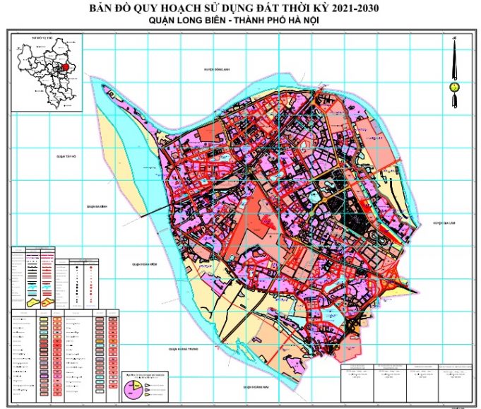 Bản đồ quy hoạch sử dụng đất Quận Long Biên đến năm 2030