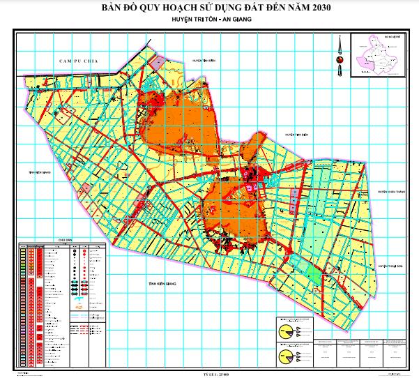 Bản đồ quy hoạch sử dụng đất huyện Tri Tôn (An Giang) mới nhất đến 2030