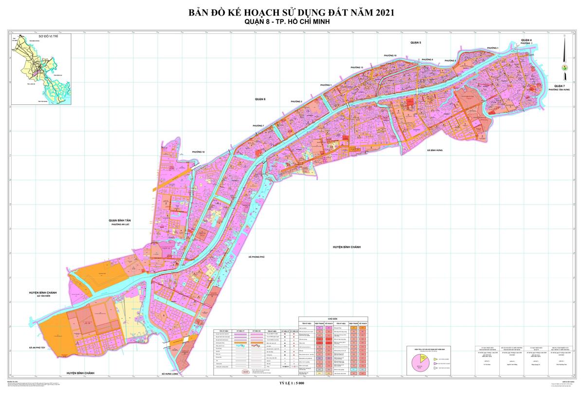Bản đồ quy hoạch sử dụng đất Quận 8 TPHCM mới nhất