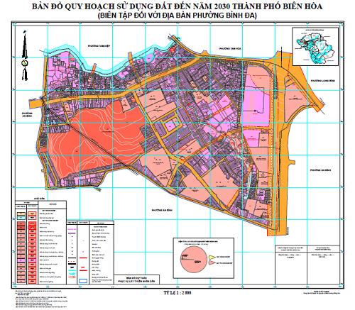 Bản đồ quy hoạch sử dụng đất Phường Bình Đa Biên Hoà đến năm 2030