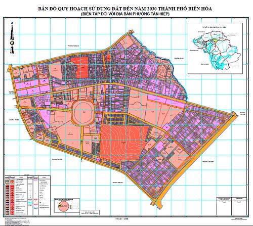 Bản đồ quy hoạch sử dụng đất Phường Tân Hiệp Biên Hoà đến năm 2030