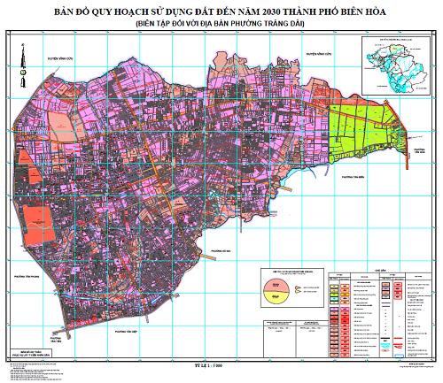 Bản đồ quy hoạch sử dụng đất Phường Trảng Dài đến năm 2030