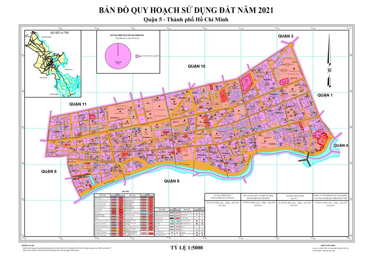 Bản đồ quy hoạch sử dụng đất Quận 5 tại TPHCM mới nhất