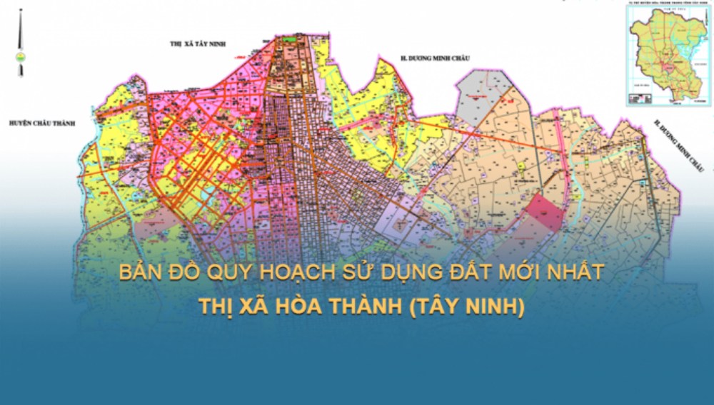 Bản đồ quy hoạch sử dụng đất Thị xã Hoà Thành (Tây Ninh) mới nhất