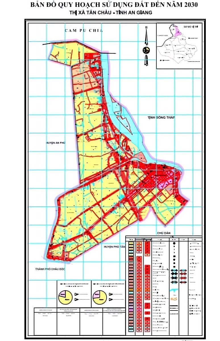 Bản đồ quy hoạch sử dụng Thị xã Tân Châu, tỉnh An Giang khổ lớn mới nhất đến 2030