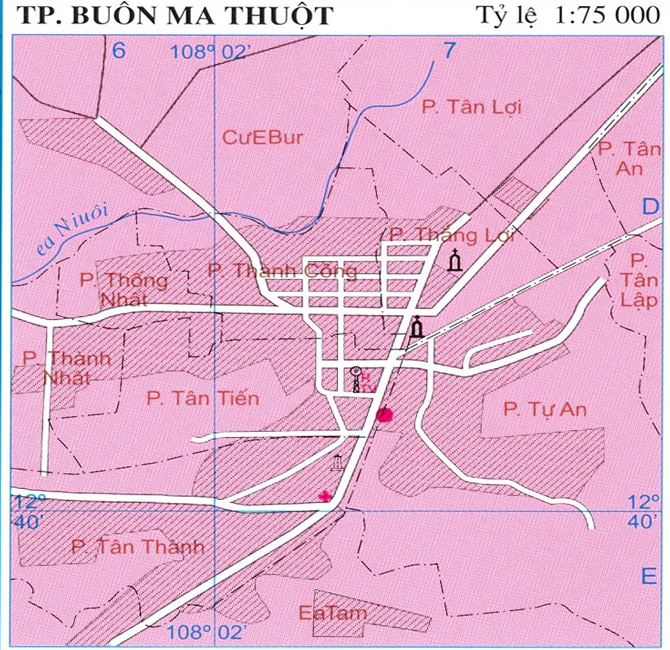 Bản đồ hành chính thành phố Buôn Ma Thuột khổ lớn phóng to 2022