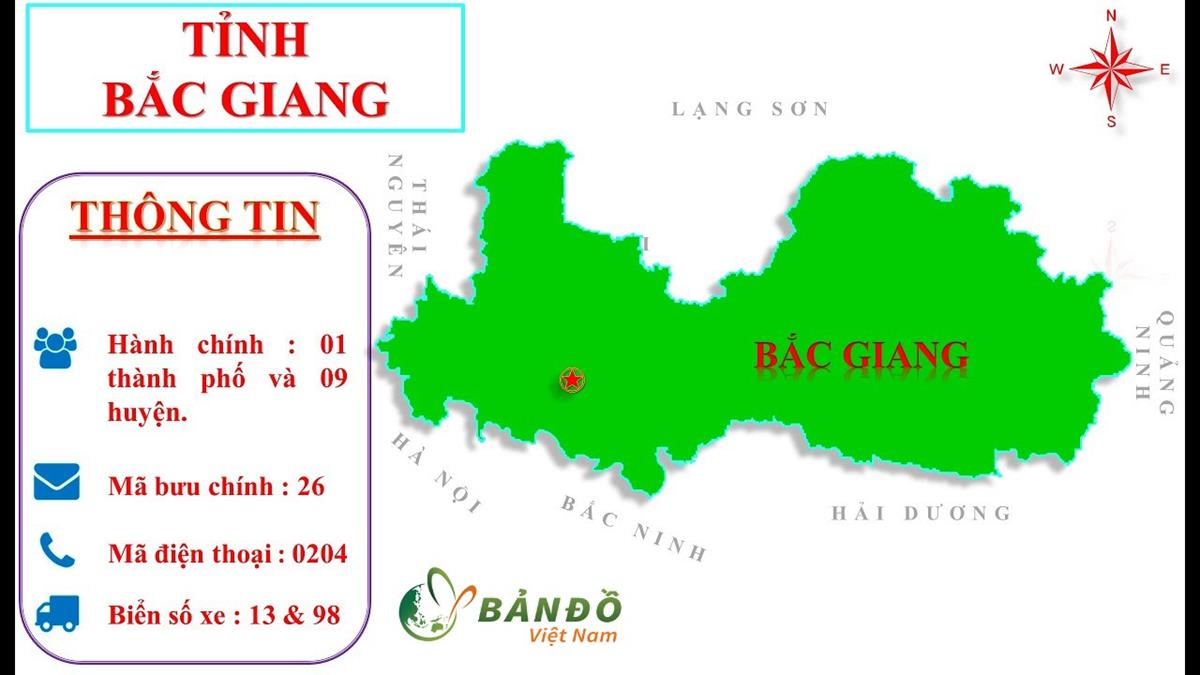 Bản đồ Hành chính tỉnh Bắc Giang khổ lớn phóng to 2022